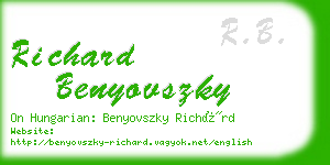 richard benyovszky business card